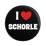 I love Schorle Button Ø 25 mm, Schwarz