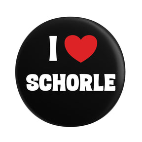 I love Schorle Button Ø 25 mm, Schwarz