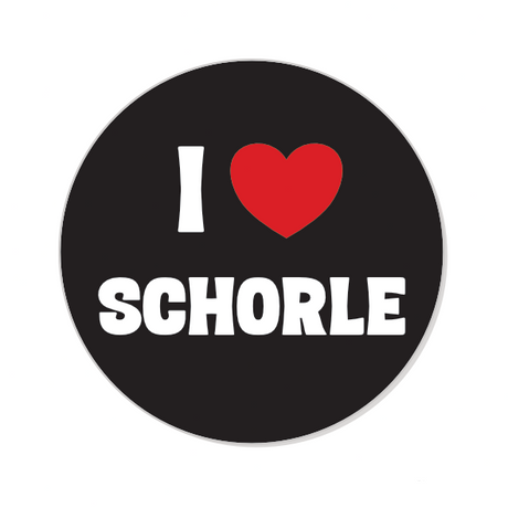 I love Schorle Button Ø 25 mm, Schwarz
