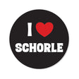I love Schorle Button - mit Saugnapf Ø 25 mm (schwarz), Dubbeglas & Pfalz Shop