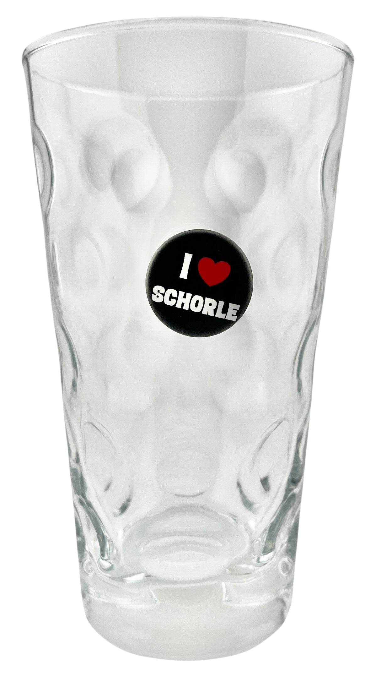 I love Schorle Button - mit Saugnapf Ø 25 mm (schwarz), Dubbeglas & Pfalz Shop