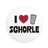 I love Dubbeglas Schorle Button Ø 25 mm, Weiß