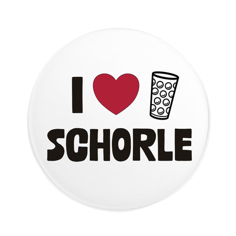 I love Dubbeglas Schorle Button Ø 25 mm, Weiß