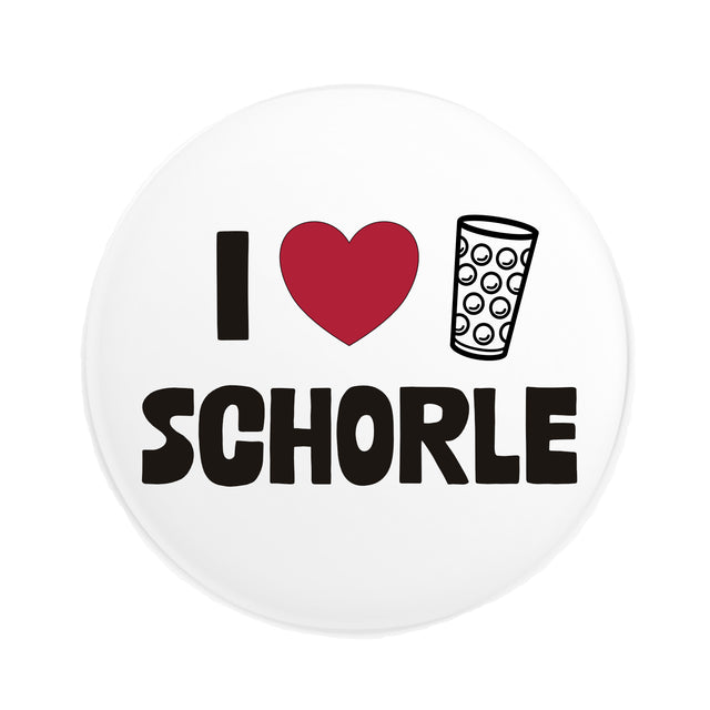 I love Dubbeglas Schorle Button Ø 25 mm, Weiß