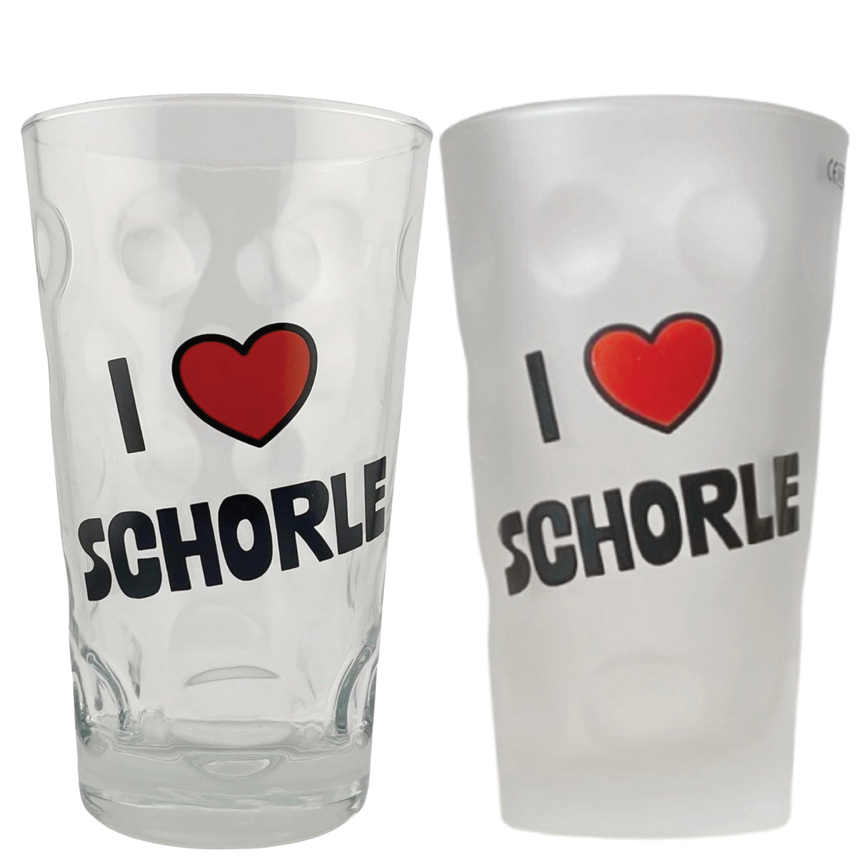 I love Schorle Dubbeglas 0,5 L - klar und satiniert