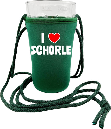 I love Schorle Dubbeglashalter - grün