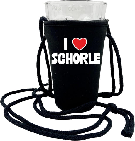 I love Schorle Dubbeglashalter - schwarz