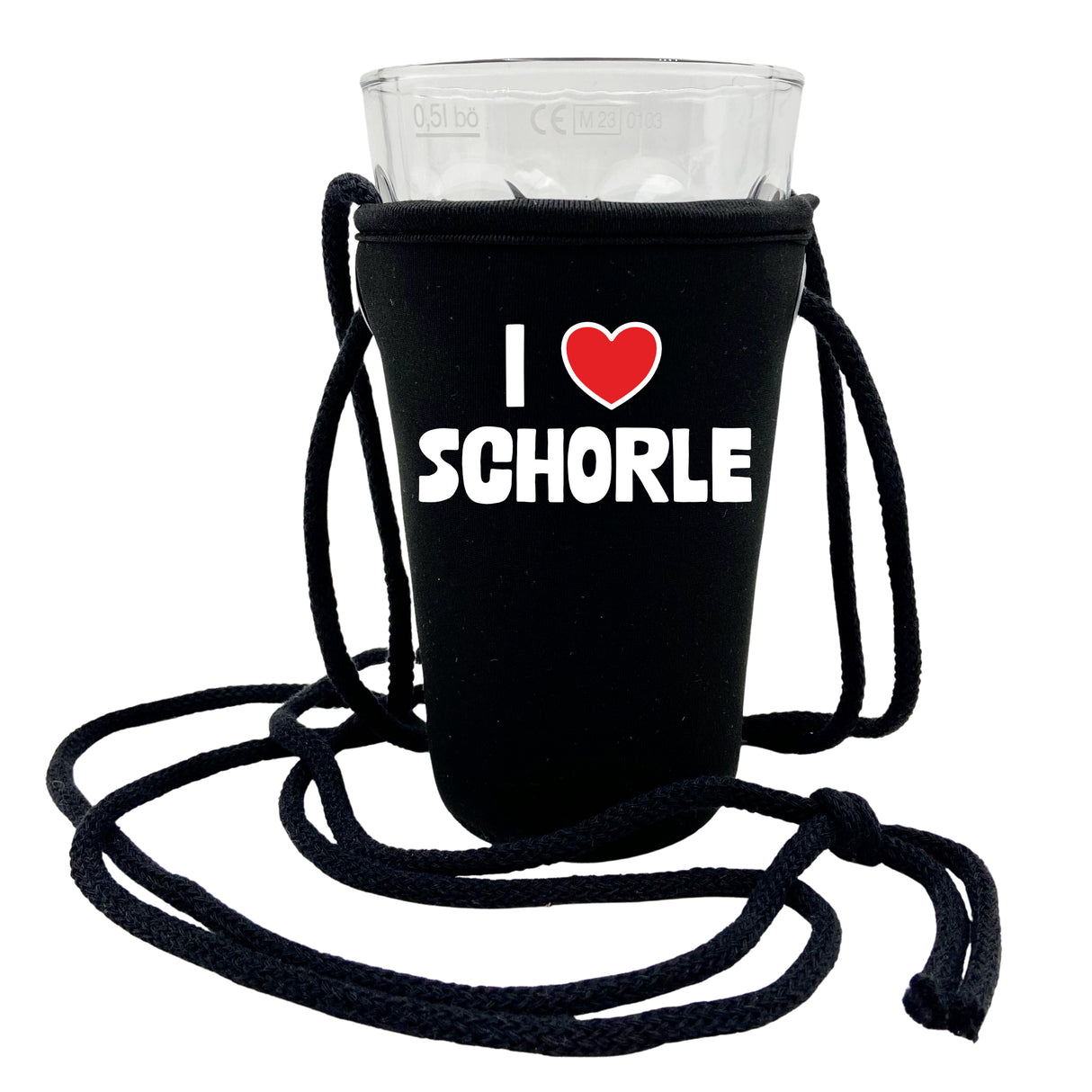 I love Schorle Dubbeglashalter - schwarz
