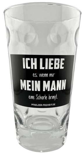 Ich liebe es, wenn mir mein Mann eine Schorle bringt Dubbeglas 0,5 L
