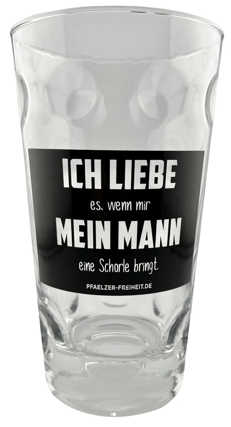 Ich liebe es, wenn mir mein Mann eine Schorle bringt Dubbeglas 0,5 L