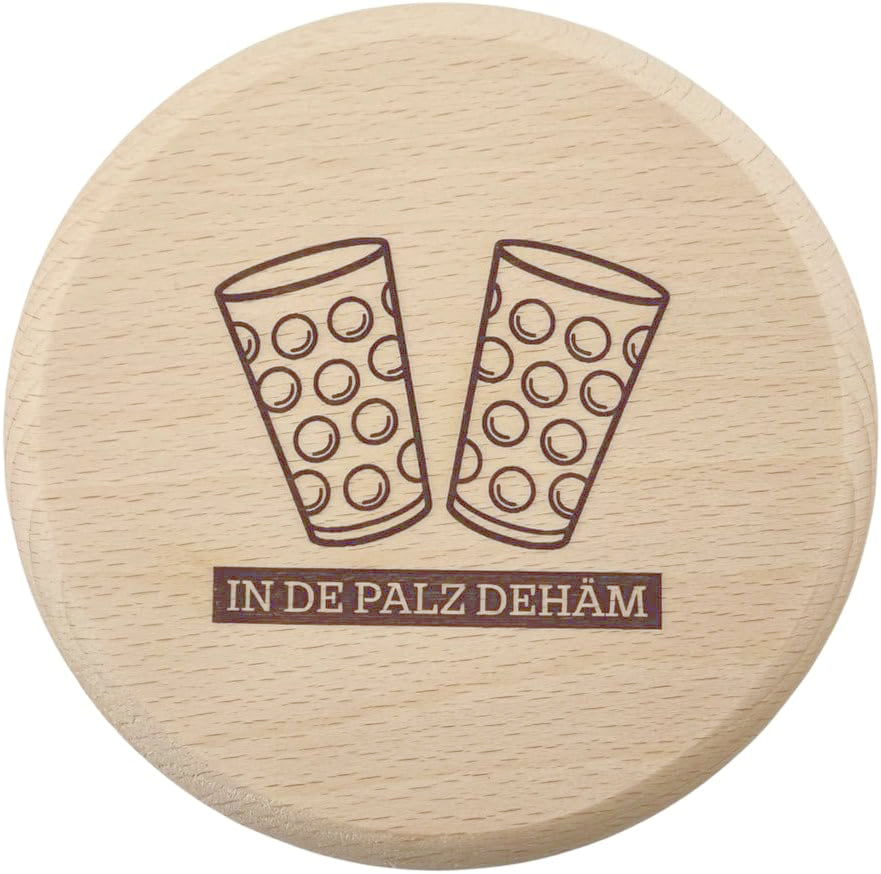 In de Palz dehäm - Dubbeglas Deckel mit Gravur