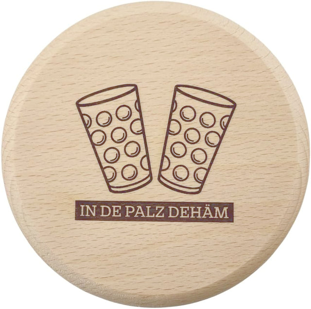 In de Palz dehäm - Dubbeglas Deckel mit Gravur