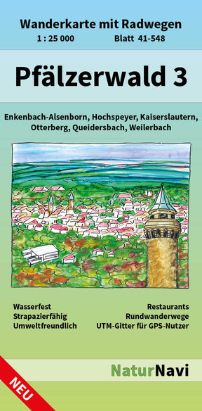 Pfälzerwald Wanderkarte Blatt 3 - Kaiserslautern 1:25.000