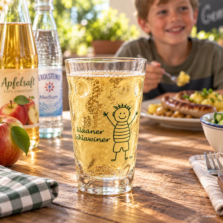Klääner Schlawiner Dubbeglas 0,25 L mit Apfelsaftschorle