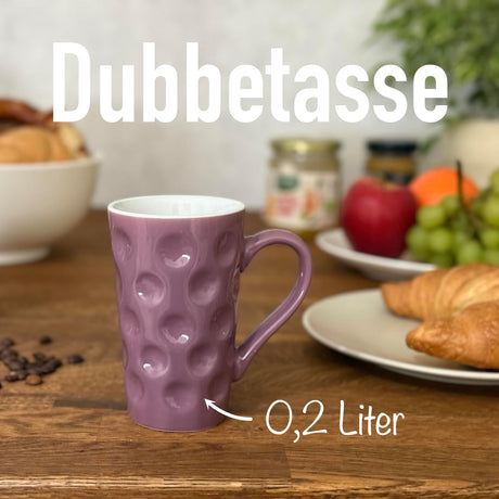 Lila Dubbetasse, 0,2 Liter