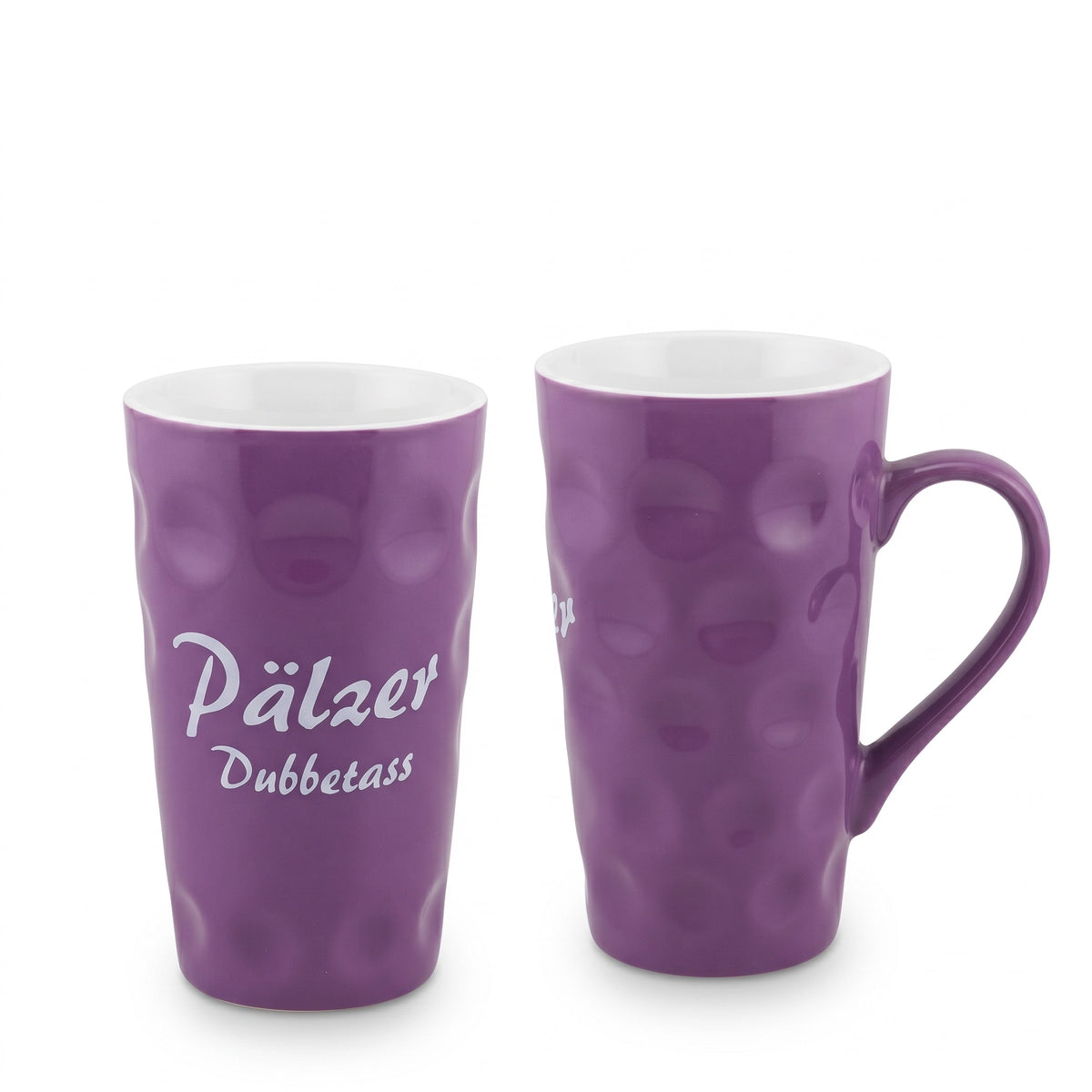 Pälzer Dubbetass 0,2 L - Dubbetasse mit Aufdruck, lila