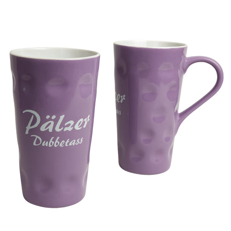 Lila Pälzer Dubbetass 0,5 L - Dubbetasse mit Aufdruck