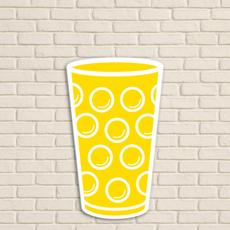Dubbeglas Wanddeko, Gelb - Größe M (12,2 x 20 cm)