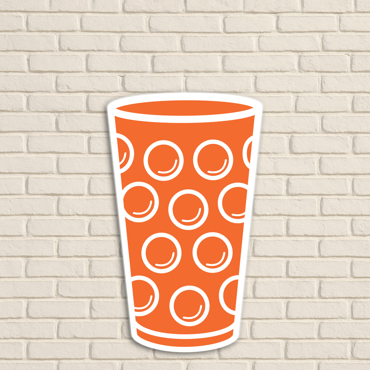 Dubbeglas Wanddeko, Orange - Größe M (12,2 x 20 cm)