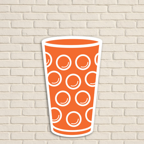 Dubbeglas Wanddeko, Orange - Größe M (12,2 x 20 cm)