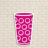 Dubbeglas Wanddeko, Pink - Größe M (12,2 x 20 cm)
