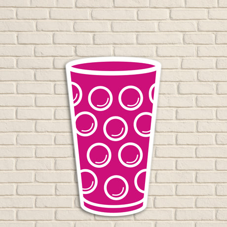 Dubbeglas Wanddeko, Pink - Größe M (12,2 x 20 cm)