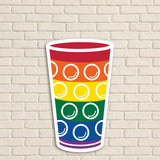 Dubbeglas Wanddeko, Regenbogen - Größe M (12,2 x 20 cm)