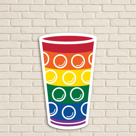 Dubbeglas Wanddeko, Regenbogen - Größe M (12,2 x 20 cm)