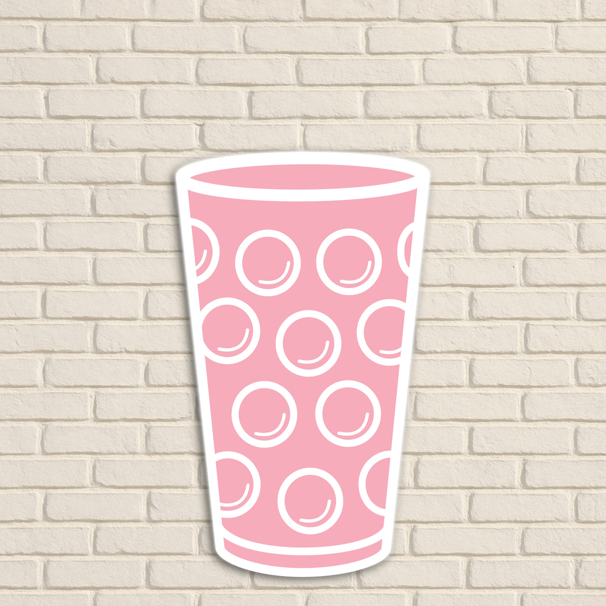 Dubbeglas Wanddeko, Rosa - Größe M (12,2 x 20 cm)