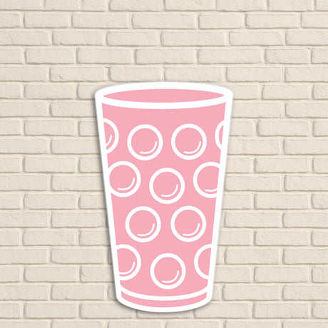 Dubbeglas Wanddeko, Rosa - Größe M (12,2 x 20 cm)
