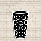 Dubbeglas Wanddeko, Schwarz - Größe M (12,2 x 20 cm)