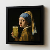 Das Mädchen mit dem Dubbeglas - Leinwand und Bilderrahmen