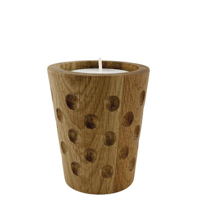 Mini Dubbeglas Teelichthalter aus Holz