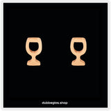 Mini Weinglas Ohrstecker - Roségold