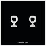 Mini Weinglas Ohrstecker - Silber