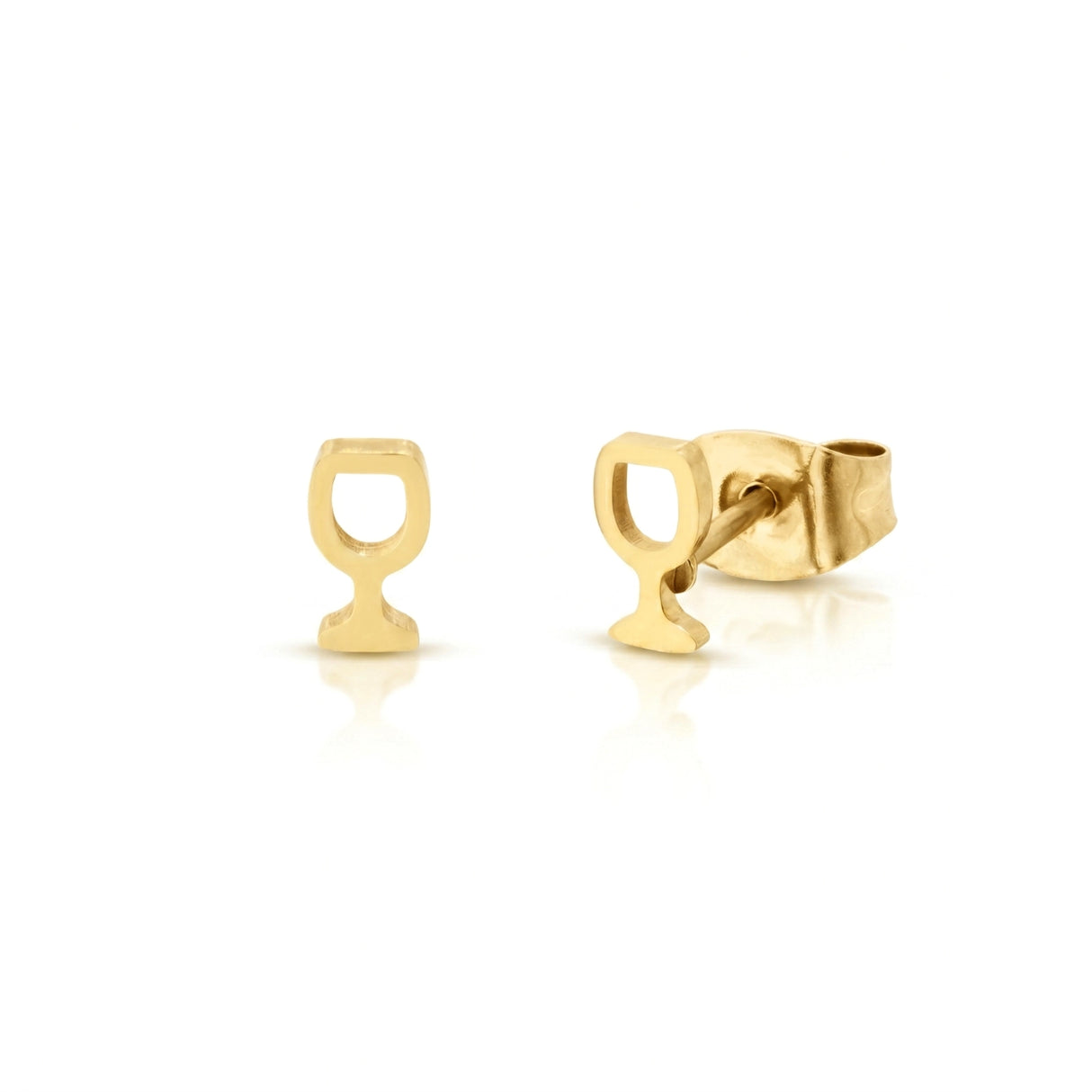Mini Weinglas Ohrstecker - Gold