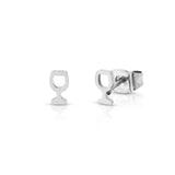 Mini Weinglas Ohrstecker - Silber