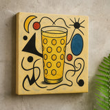 Miró und Dubbeglas - Leinwand an Betonwand