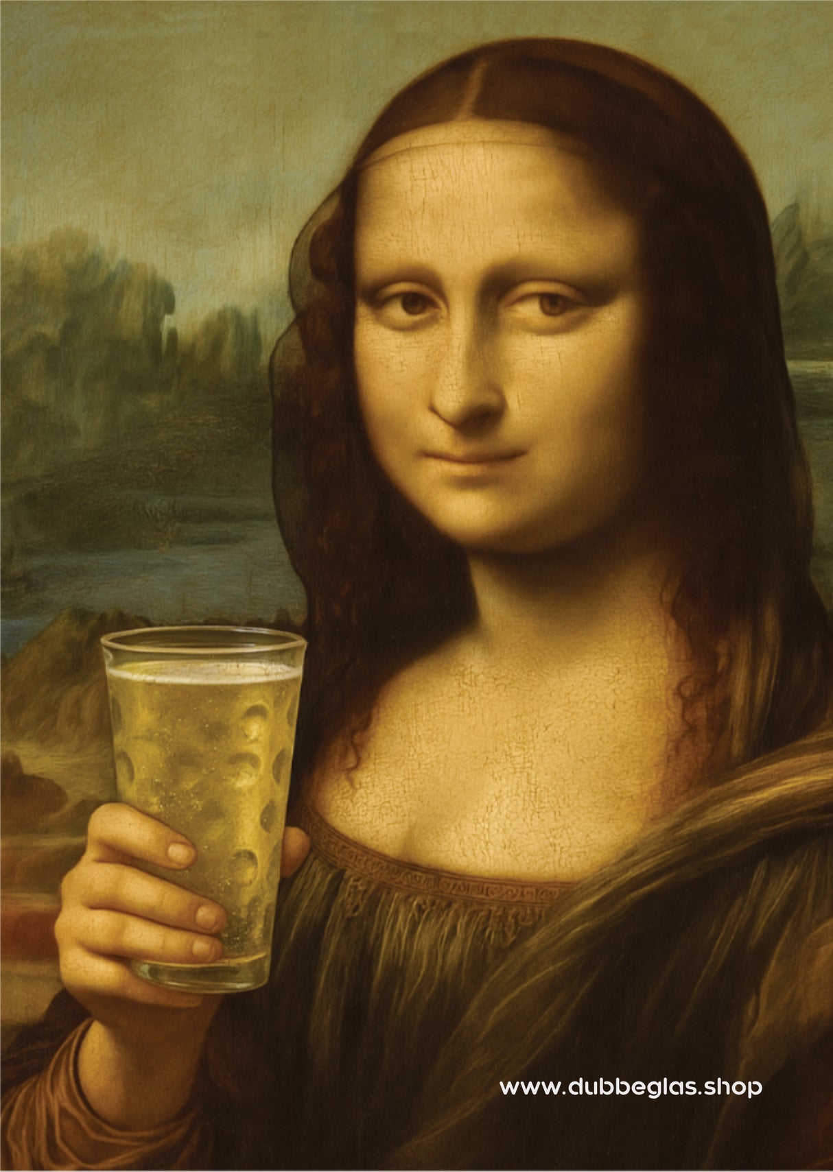 Mona Lisa & Dubbeglas Aufkleber
