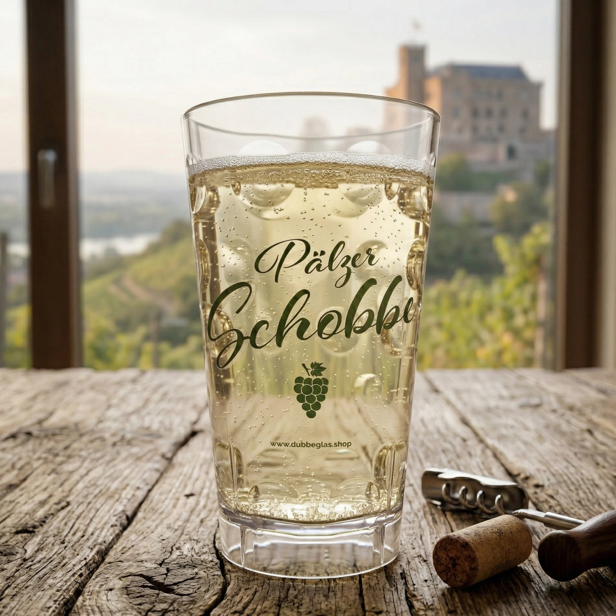 Der Plastik Dubbebecher ist dein robuster Begleiter für Pfälzer Schorle – überall und jederzeit