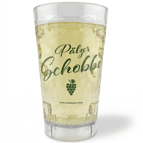 Pälzer Schobbe Dubbebecher 0,5 Liter mit einer Pfälzer Rieslingschorle