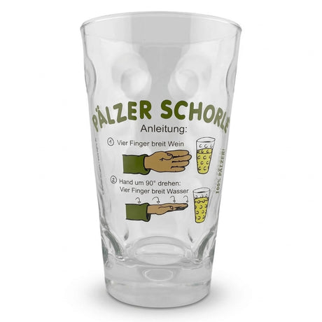 Pfälzer Schorle Anleitung Dubbeglas 0,5 L - mit Aufdruck Pälzer Schorle