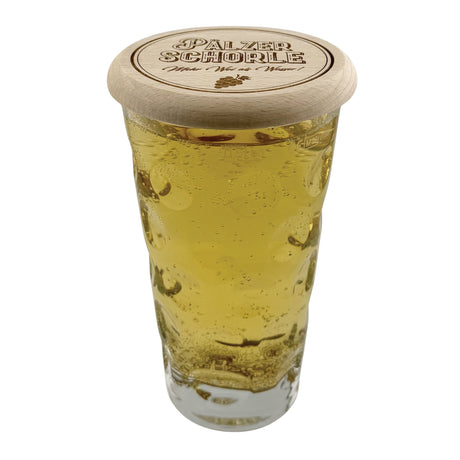 Pälzer Schorle - Deckel auf einem Dubbeglas