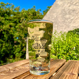 Pälzer Schorle Dubbeglas 0,5 L - mit Rieslingschorle im Garten