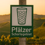 Pfälzer Schorlegebiet Schild DIN A4 in Pfalz Weinberg