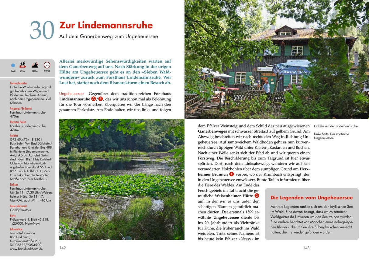 Panoramawege für Senioren Pfälzerwald Wanderführer - Zur Lindemannsruhe