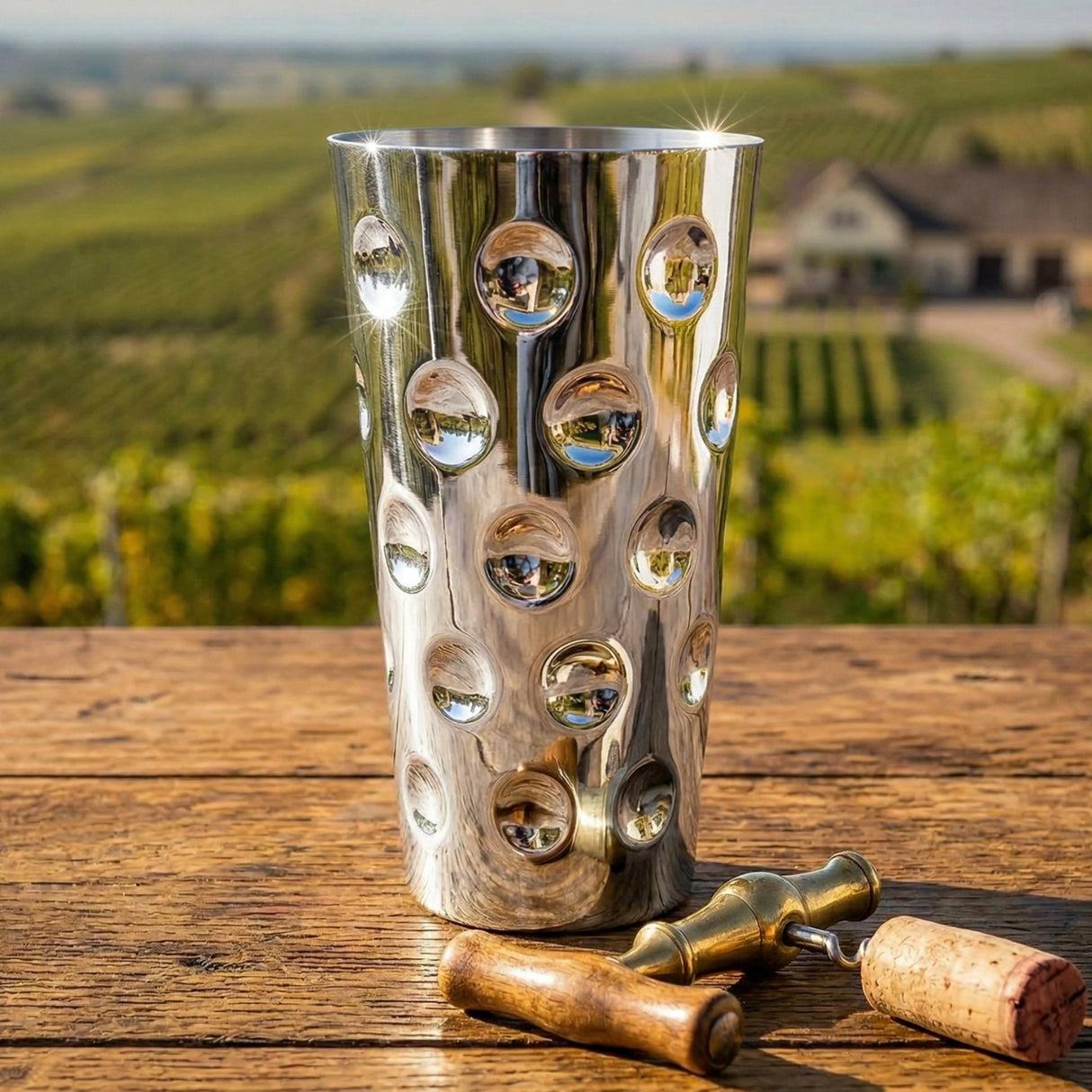 Edelstahl trifft Heimatgefühl: Dein Dubbebecher in Silber für die perfekte Schorle to go.