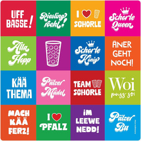Pfälzer Sprüche Untersetzer (6 Stück)