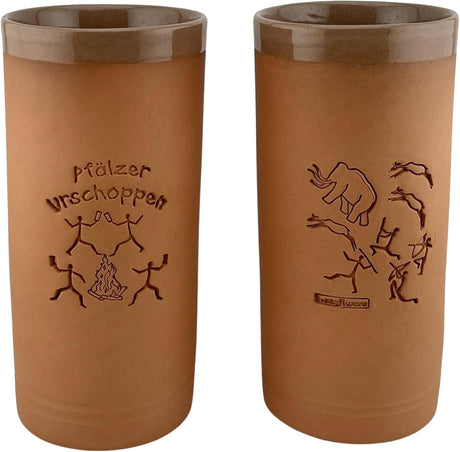 Pfälzer Urschoppen Tonbecher 0,5 L - beide Seiten