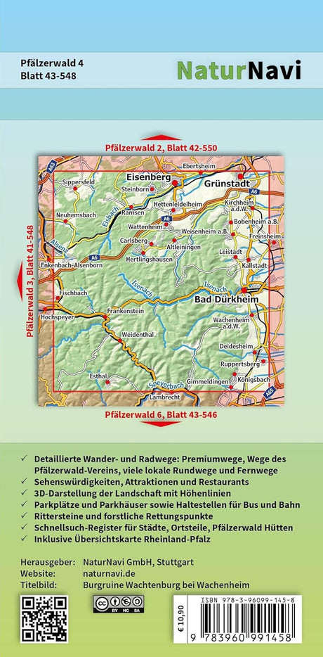 Pfälzerwald Wanderkarte Blatt 4 - Bad Dürkheim - Pfalz Shop